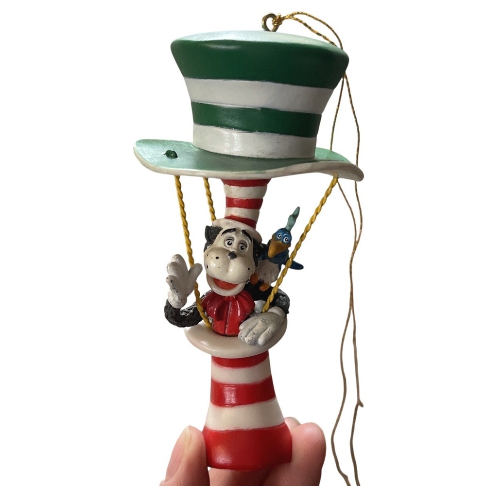 Vintage Christmas Ornament Dr Seuss Cat in the Hat‎ Hot Air Balloon Henson